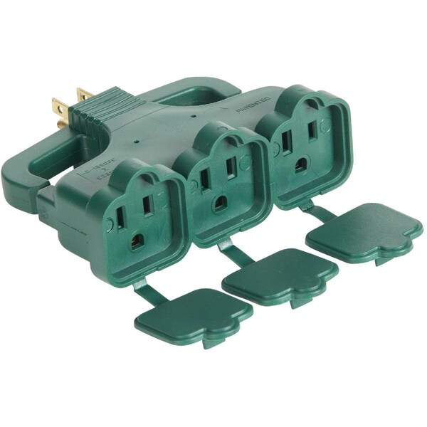All-Source Green 15A 3-Outlet Tap with Rain Cover KB-15500C - main